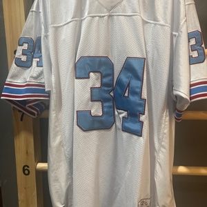 #34 EARL CAMPBELL Houston Oilers NFL RB White Throwback Jersey